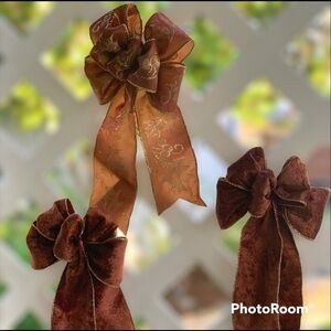 𝅺3 Handmade Bows/Orange-Brown